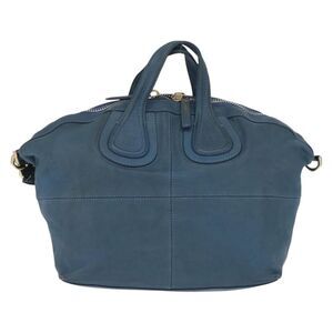 Givenchy Nightingale Satchel Leather Blue Leather Handbag (Pre-Owned)